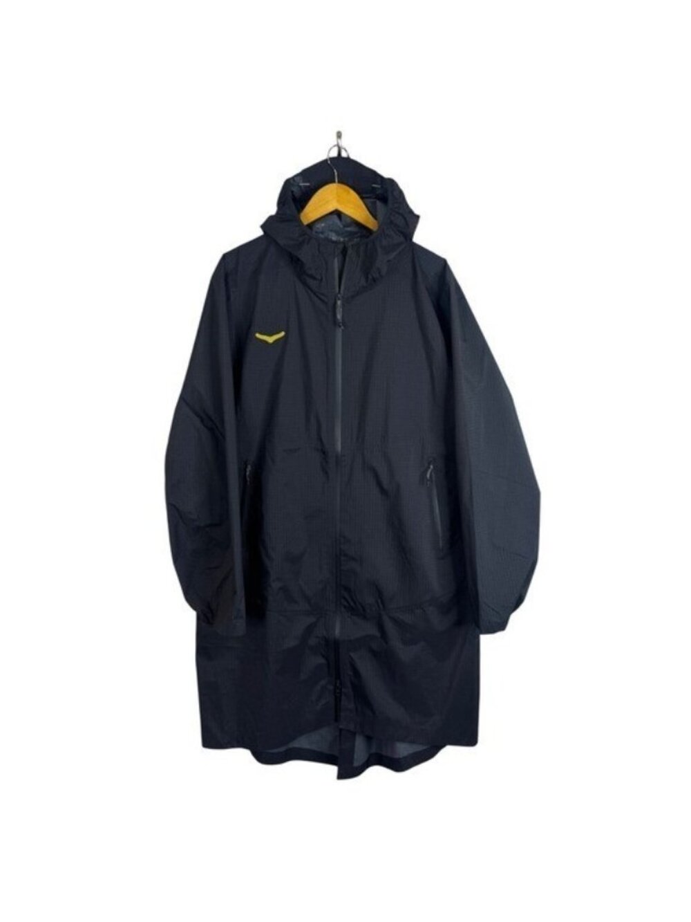 Hoka One One Mens Black Ripstop Rain Parka Jacket Hooded Longline 1151130 L